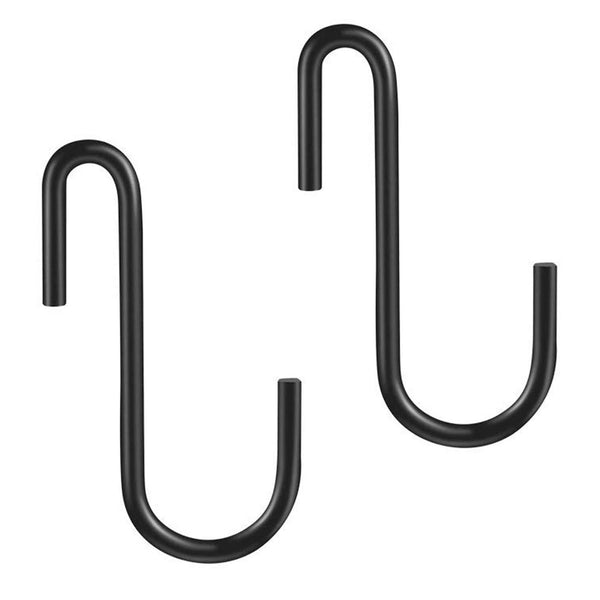 YourGift 10 Pack Heavy Duty S Hooks Black S Shaped Hooks Hanging Hangers Hooks for Kitchen, Bathroom, Bedroom and Office: Pan, Pot, Coat, Bag, Plants(10 Pack/S Hook/Black/2.4")