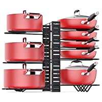 Mudeela 8-Tier Adjustable Pots and Pans Organizer Rack only $18.89