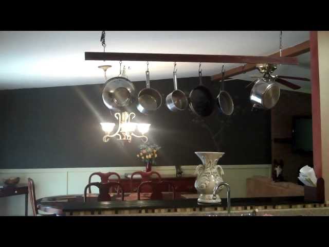 An easy affordable way to make your own pot rack to store those pots and pans! Quick, easy and cheap