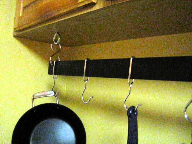 How to Install A Kitchen Pot Rack with Custom Hooks From Home Depot.