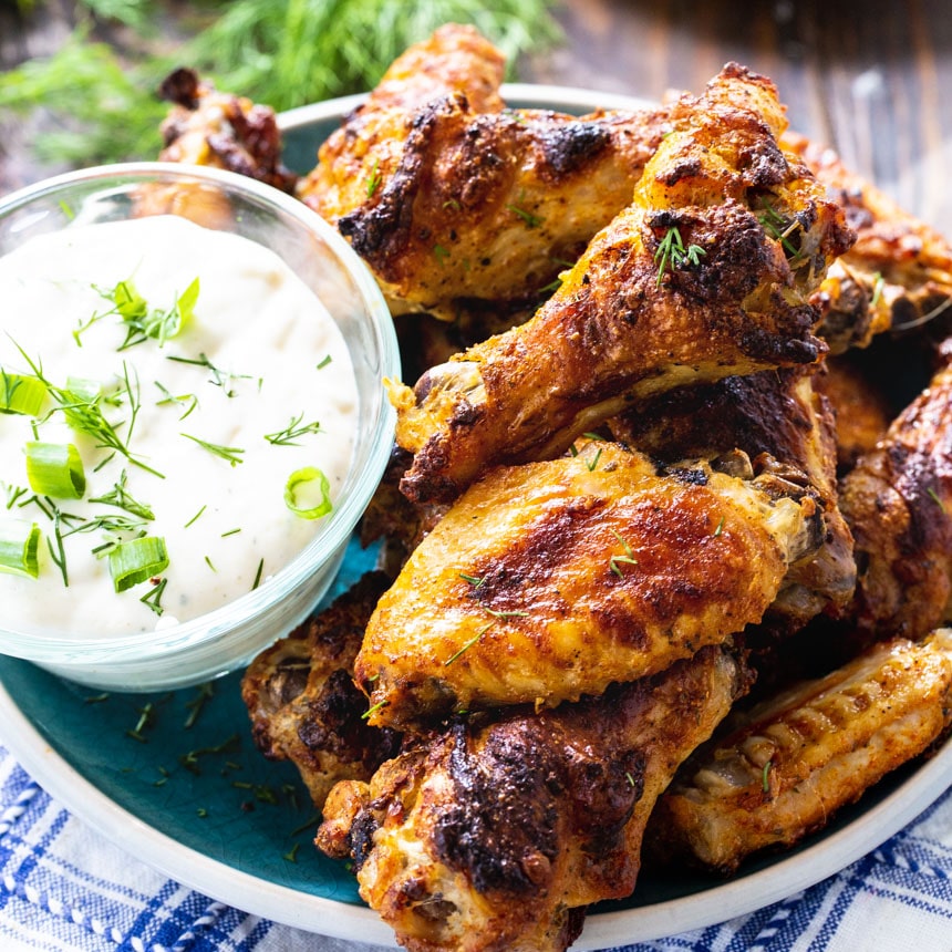 Roasted Ranch Wings are baked in the oven until golden and crispy