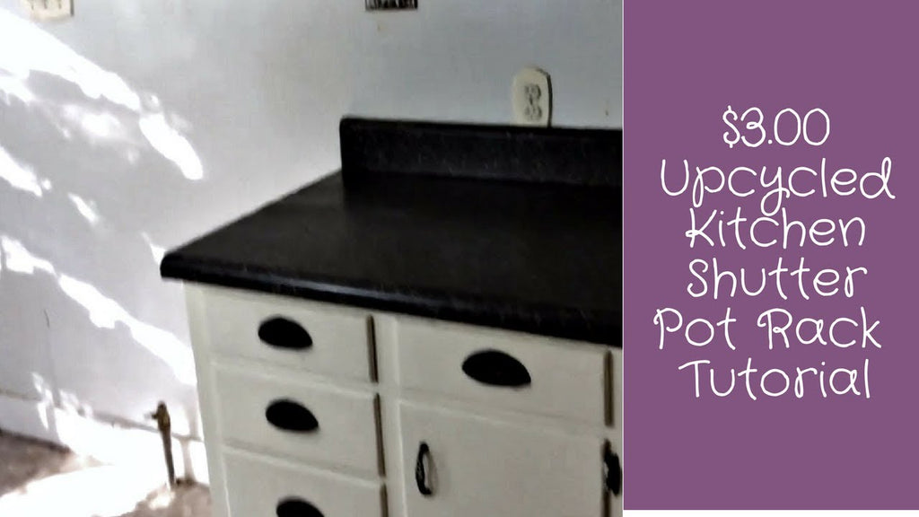 $3.00 Upcycled Shutter Pot Rack Tutorial | Pinterest Inspired Collab by Misty Nicole (3 years ago)