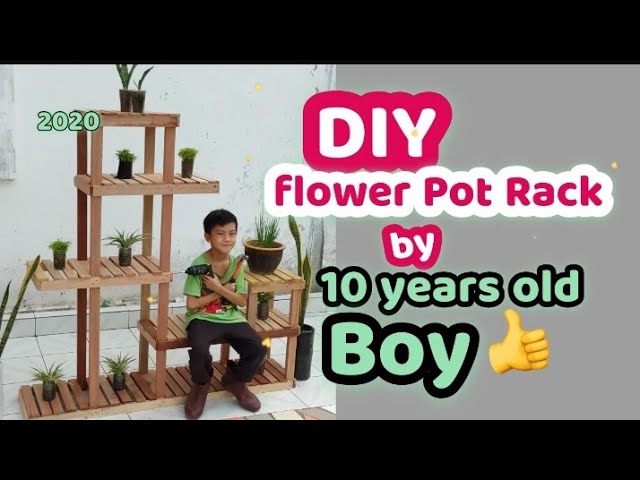 DIY Flower Pot Rack by 10 years old boy de CR DIY REPAIR hace 8 meses 19 minutos 420 vista