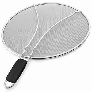 If you do not have a lid to fit your fry pan or skillet, then a splatter screen is the easiest way to keep the grease in the pan instead of on you! Not only is a splatter screen useful on a range of cookware, it costs much less that a replacement...