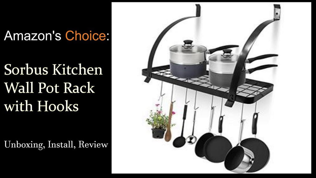 Kitchen Pot Rack With Hooks, wall mount