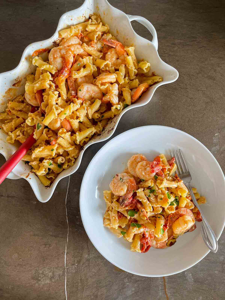 Baked Feta Pasta With Shrimp