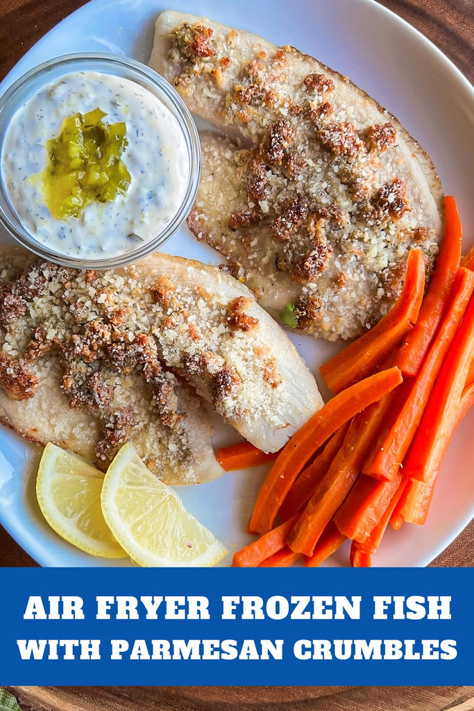 Air Fryer Frozen Fish with Parmesan Crumbles