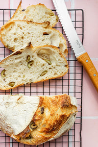 Sourdough Olive Bread (No-Knead)