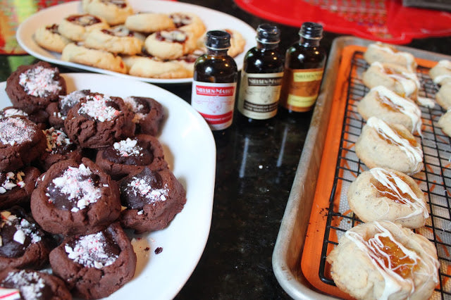One Dough, Three Cookies: Christmas Thumb Print Cookies with Nielsen-Massey