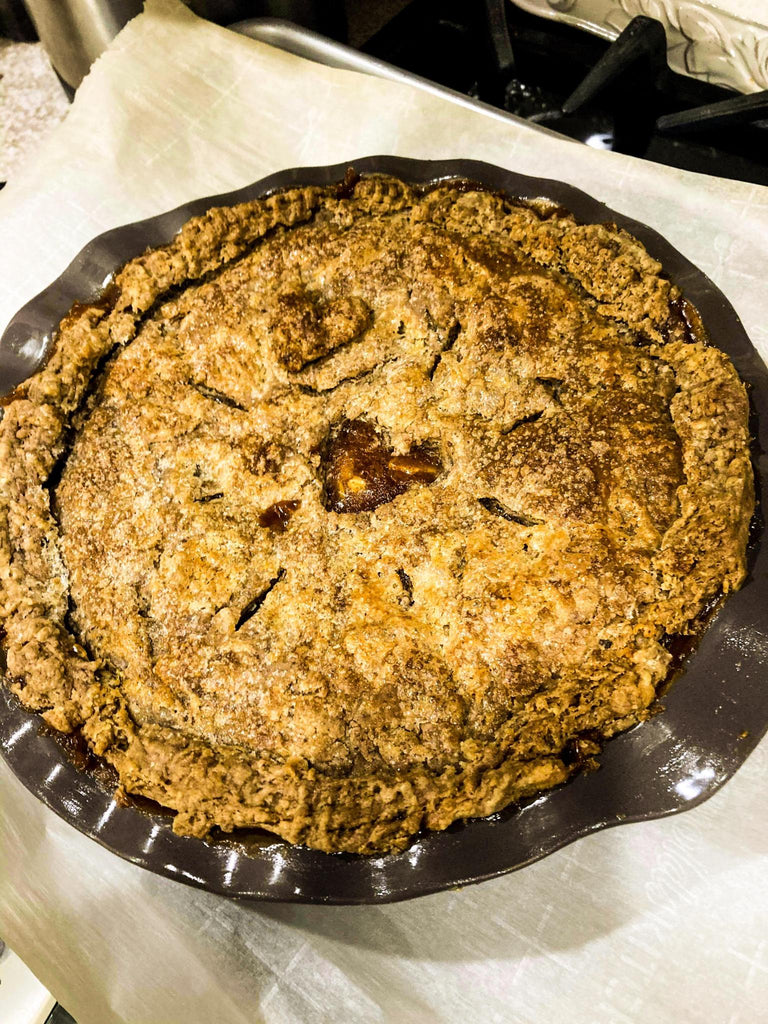 Gingerbread Apple Pie with Homemade Vanilla Ice Cream