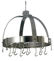 20 Dome Satin Nickel Pot Rack W/Grid And 16 Hooks