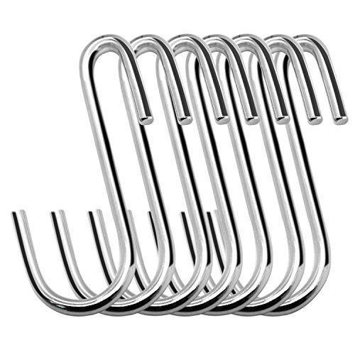 30 Pack Cintinel Heavy Duty S Hooks Pan Pot Holder Rack Hooks Hanging Hangers S Shaped Hooks for Kitchenware Pots Utensils Clothes Bags Towels Plants