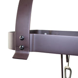 24" Rack It Up Bookshelf Wall Rack, w Curved Arms, Welded Frame & 8 Hooks - Enclume Design Products