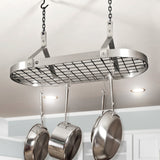 Contemporary Ceiling Pot Rack w/ 12 Hooks Stainless Steel