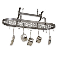 Scroll Arm Oval Ceiling Pot Rack w/ 24 Hooks - Enclume Design Products